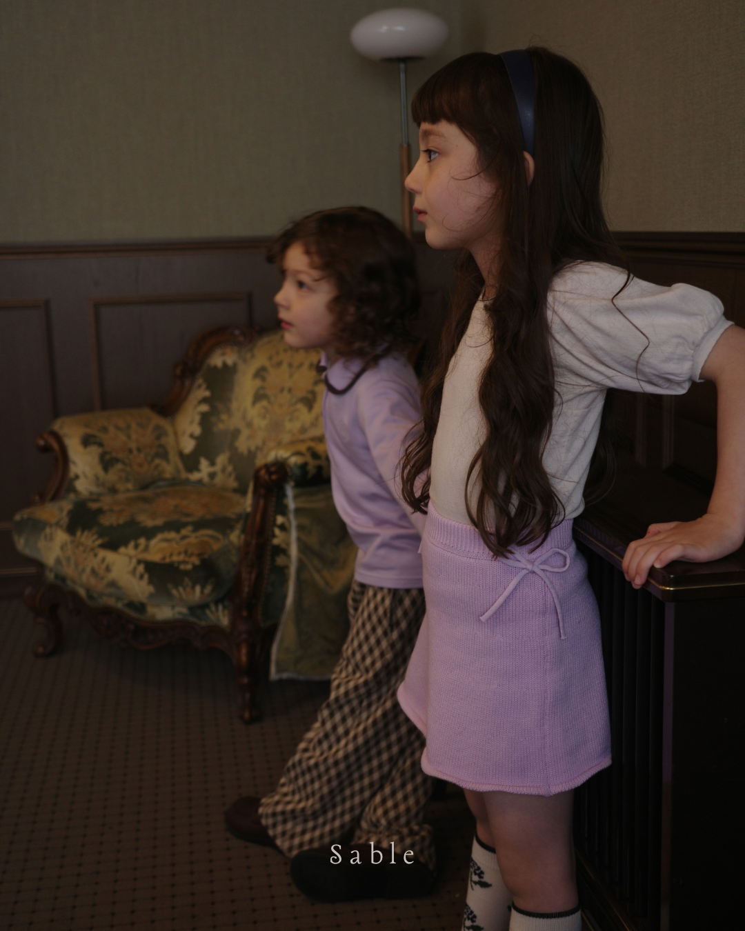 ribbon knit skort (lavender)