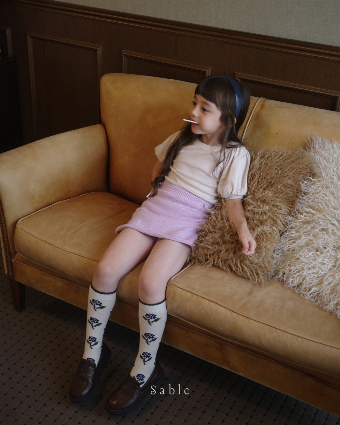 ribbon knit skort (lavender)