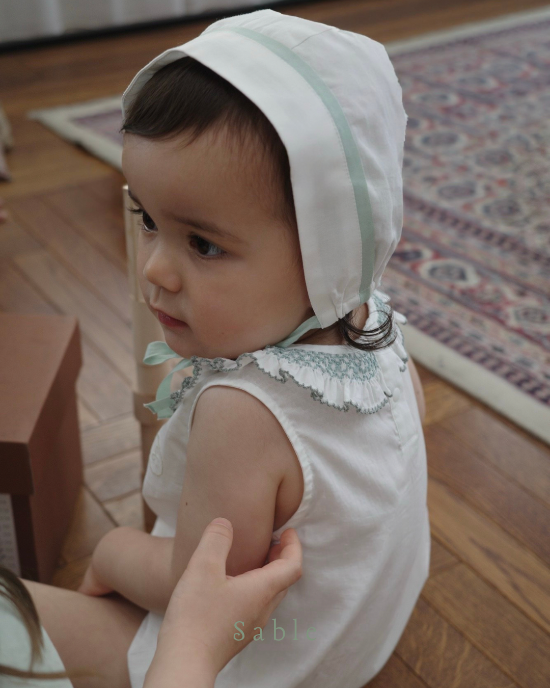 mint smock romper