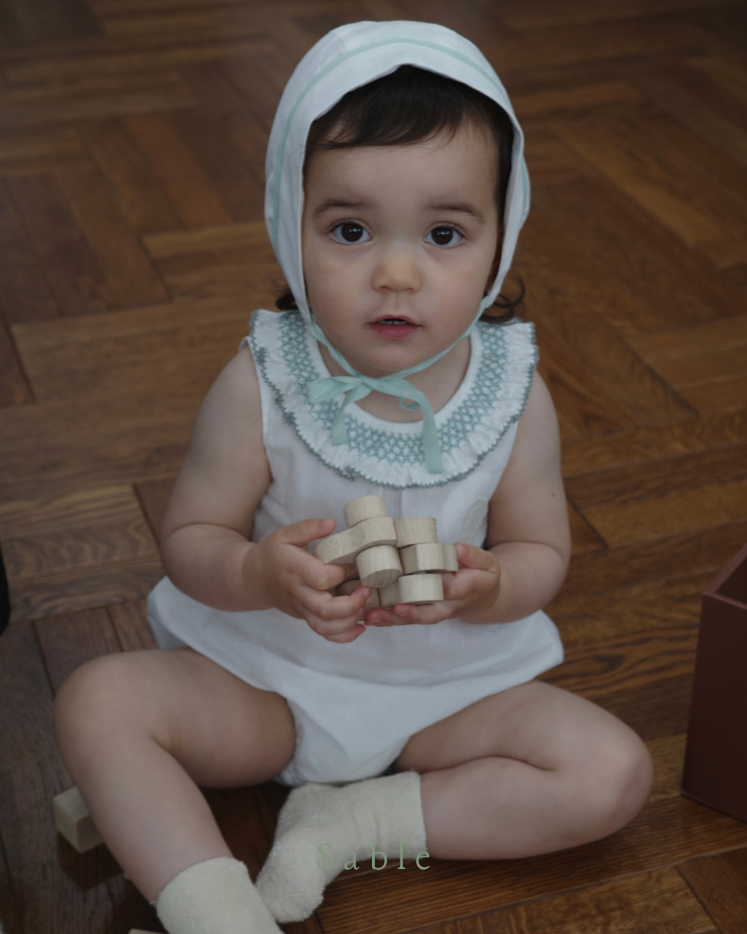 mint smock romper