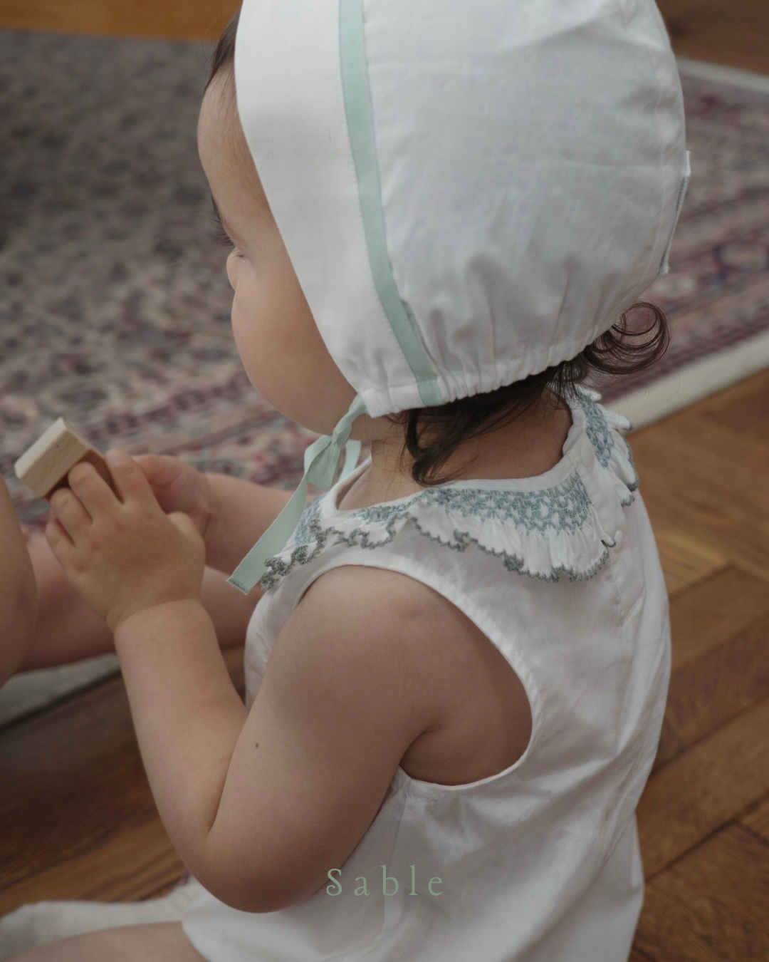 mint smock romper