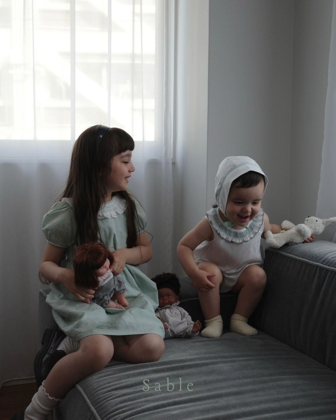 mint smock romper