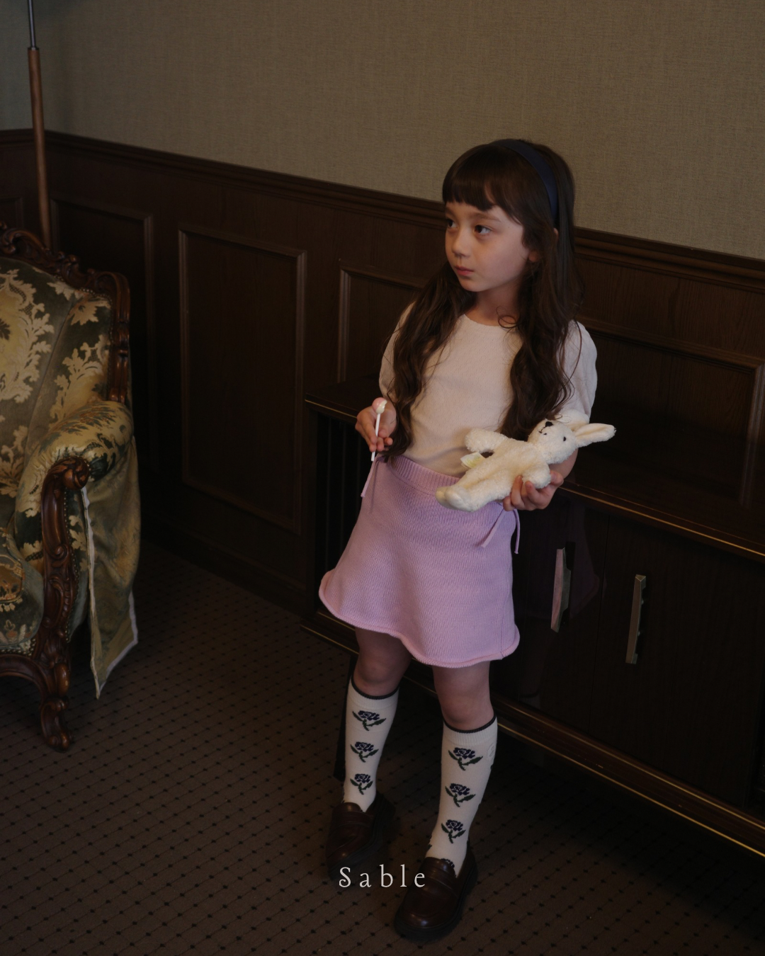 ribbon knit skort (lavender)