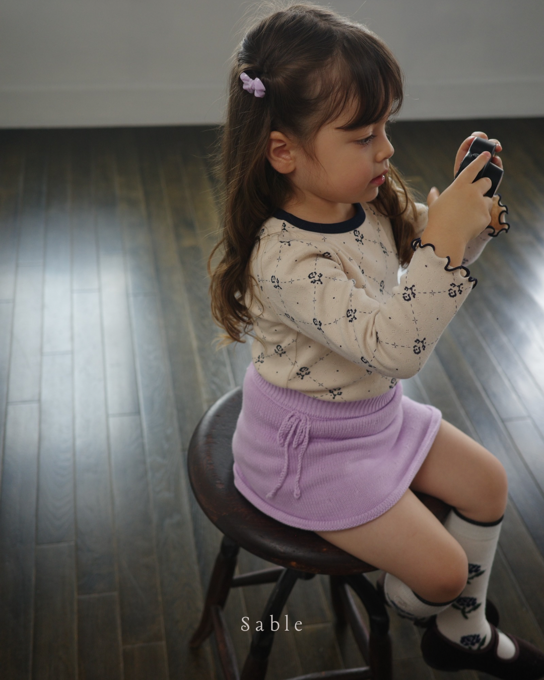 ribbon knit skort (lavender)
